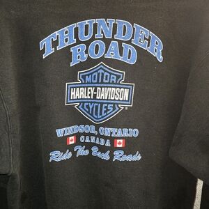 Vintage 90's Harley-Davidson Men's Large Thunder Road Canada Black sweatshirt
